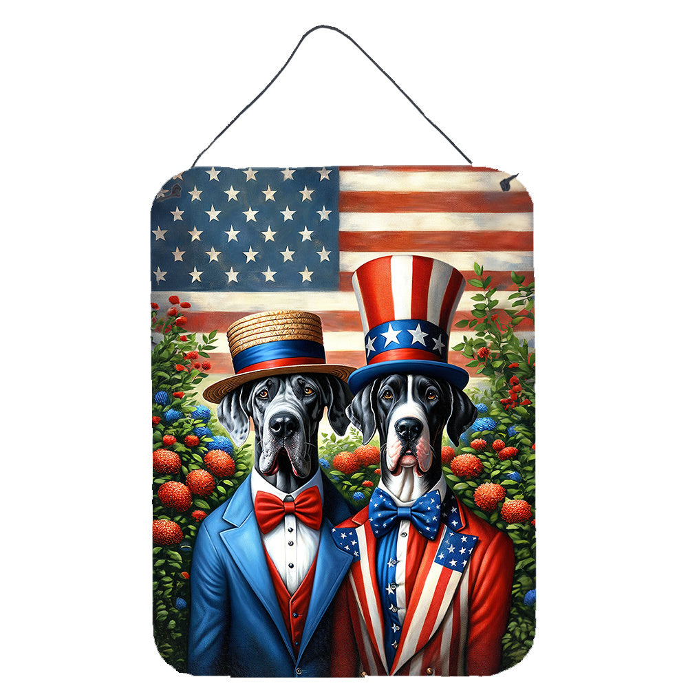 NEW All American Great Dane Wall or Door Hanging Prints Aluminum Metal Sign Kitchen Wall Bar Bathroom Plaque Home Decor Front Door Plaque, 12x16, Multicolor