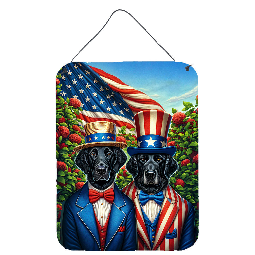 NEW All American Flat-Coated Retriever Wall or Door Hanging Prints Aluminum Metal Sign Kitchen Wall Bar Bathroom Plaque Home Decor Front Door Plaque, 12x16, Multicolor