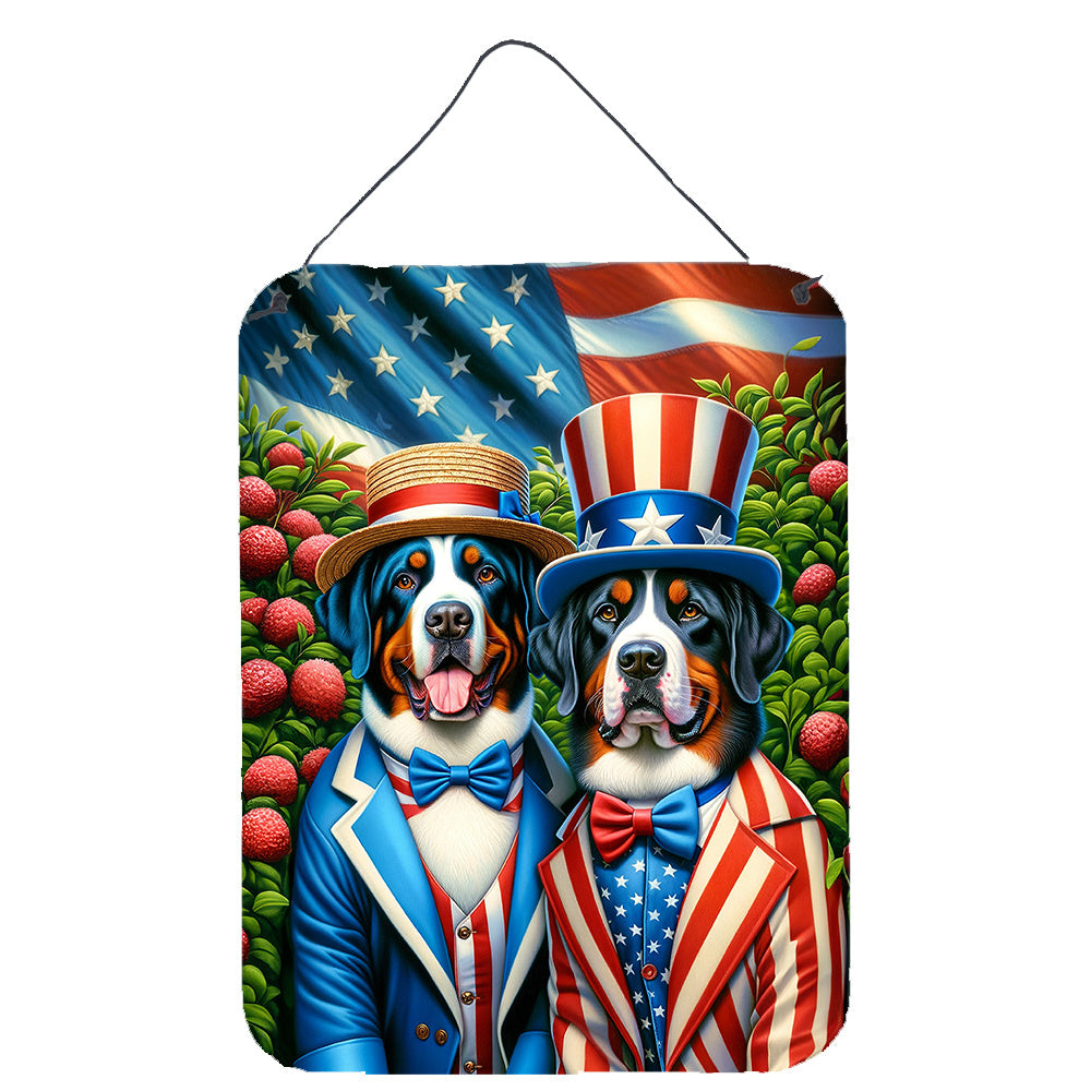 NEW All American Greater Swiss Mountain Dog Wall or Door Hanging Prints Aluminum Metal Sign Kitchen Wall Bar Bathroom Plaque Home Decor Front Door Plaque, 12x16, Multicolor