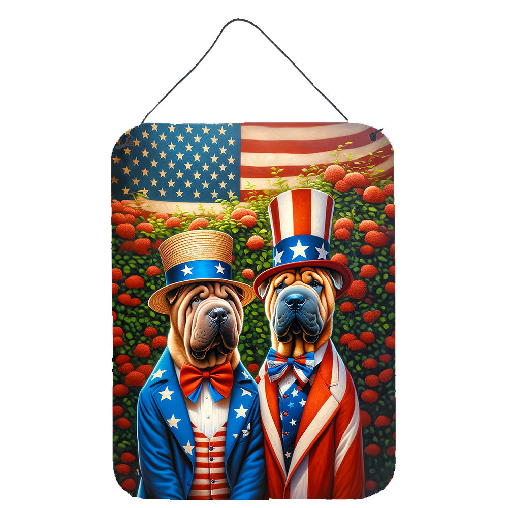 NEW All American Shar Pei Wall or Door Hanging Prints Aluminum Metal Sign Kitchen Wall Bar Bathroom Plaque Home Decor Front Door Plaque, 12x16, Multicolor