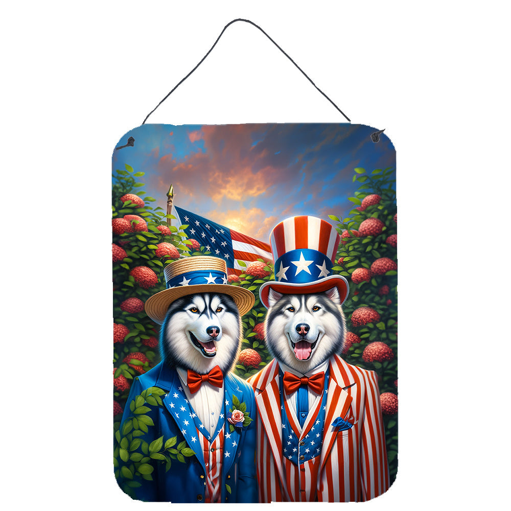 NEW All American Siberian Husky Wall or Door Hanging Prints Aluminum Metal Sign Kitchen Wall Bar Bathroom Plaque Home Decor Front Door Plaque, 12x16, Multicolor