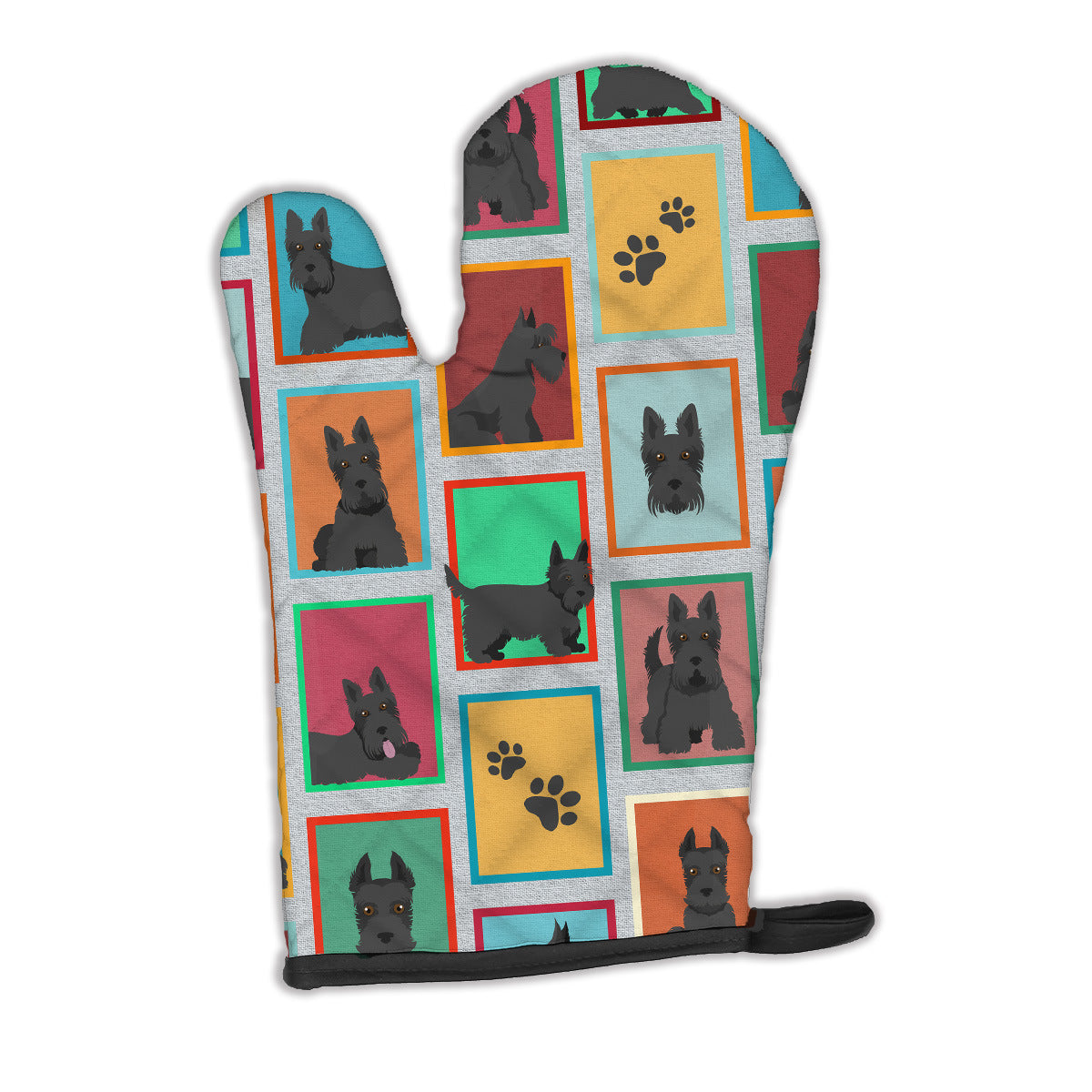 Lots of Scottish Terrier Oven Mitt Heat Resistant Thick Oven Mitt for Hot Pans and Oven, Kitchen Mitt Protect Hands, Cooking Baking Glove