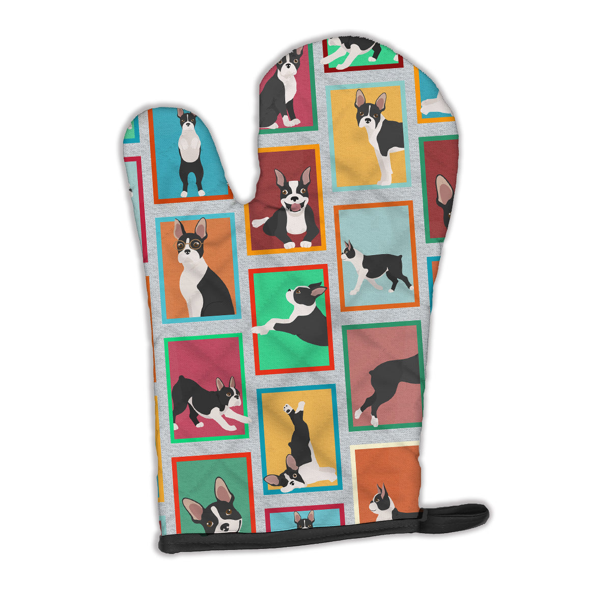 Lots of Boston Terrier Oven Mitt Heat Resistant Thick Oven Mitt for Hot Pans and Oven, Kitchen Mitt Protect Hands, Cooking Baking Glove