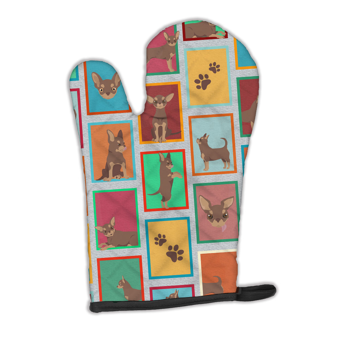 Lots of Chocolate Chihuahua Oven Mitt Heat Resistant Thick Oven Mitt for Hot Pans and Oven, Kitchen Mitt Protect Hands, Cooking Baking Glove