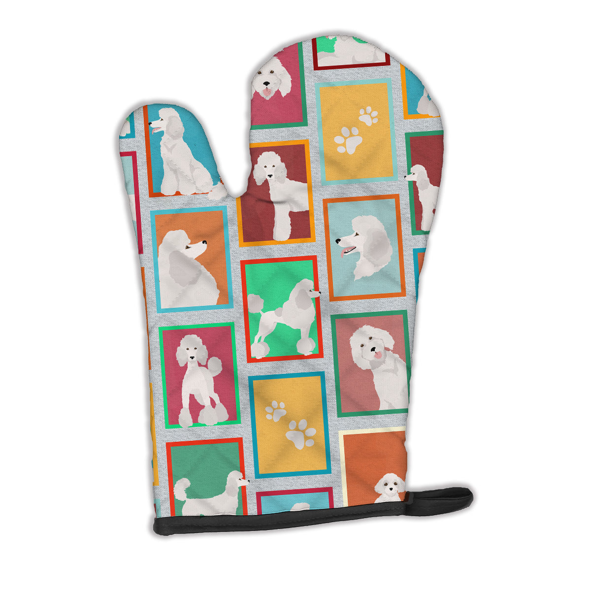 Lots of White Standard Poodle Oven Mitt Heat Resistant Thick Oven Mitt for Hot Pans and Oven, Kitchen Mitt Protect Hands, Cooking Baking Glove