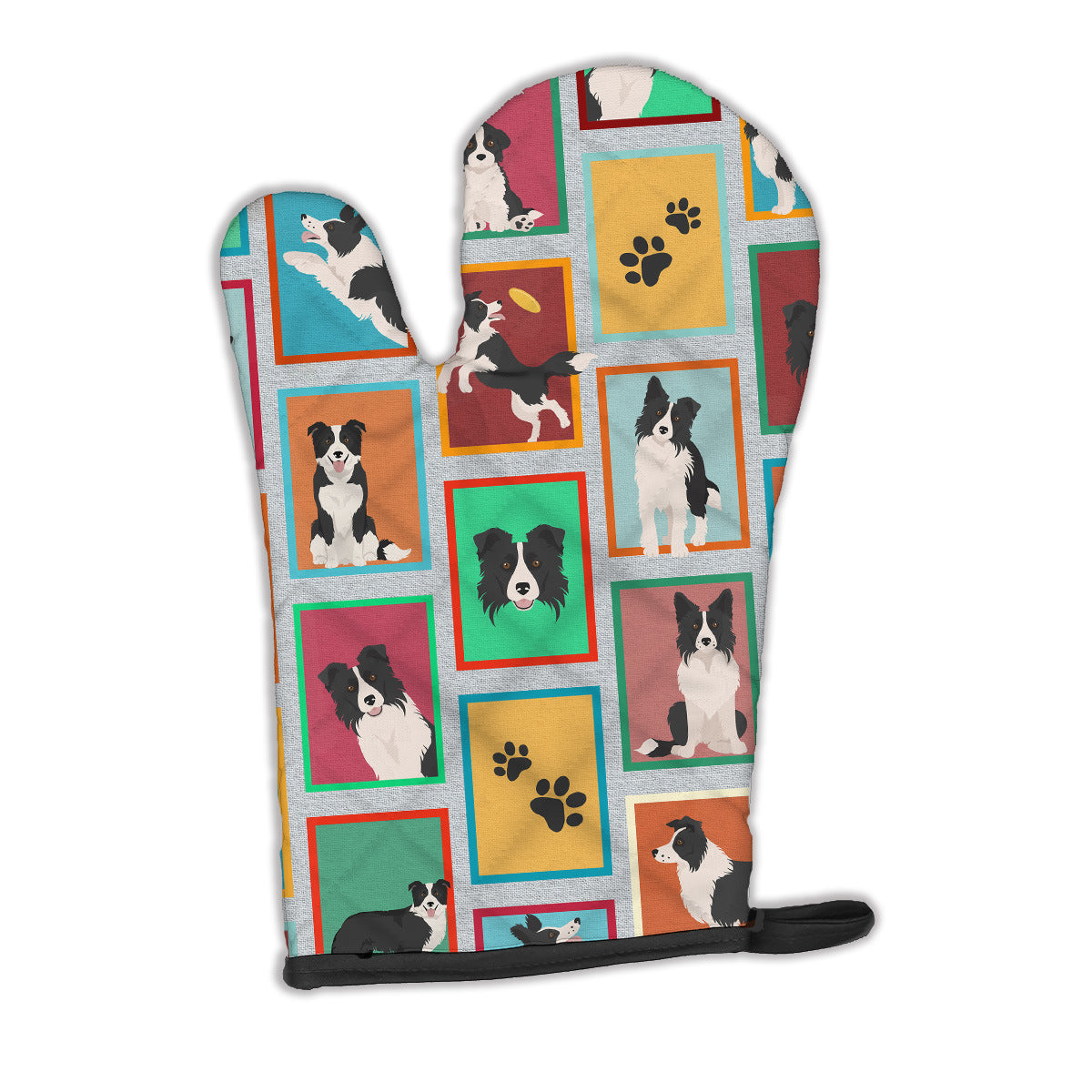 Lots of Border Collie Oven Mitt Heat Resistant Thick Oven Mitt for Hot Pans and Oven, Kitchen Mitt Protect Hands, Cooking Baking Glove