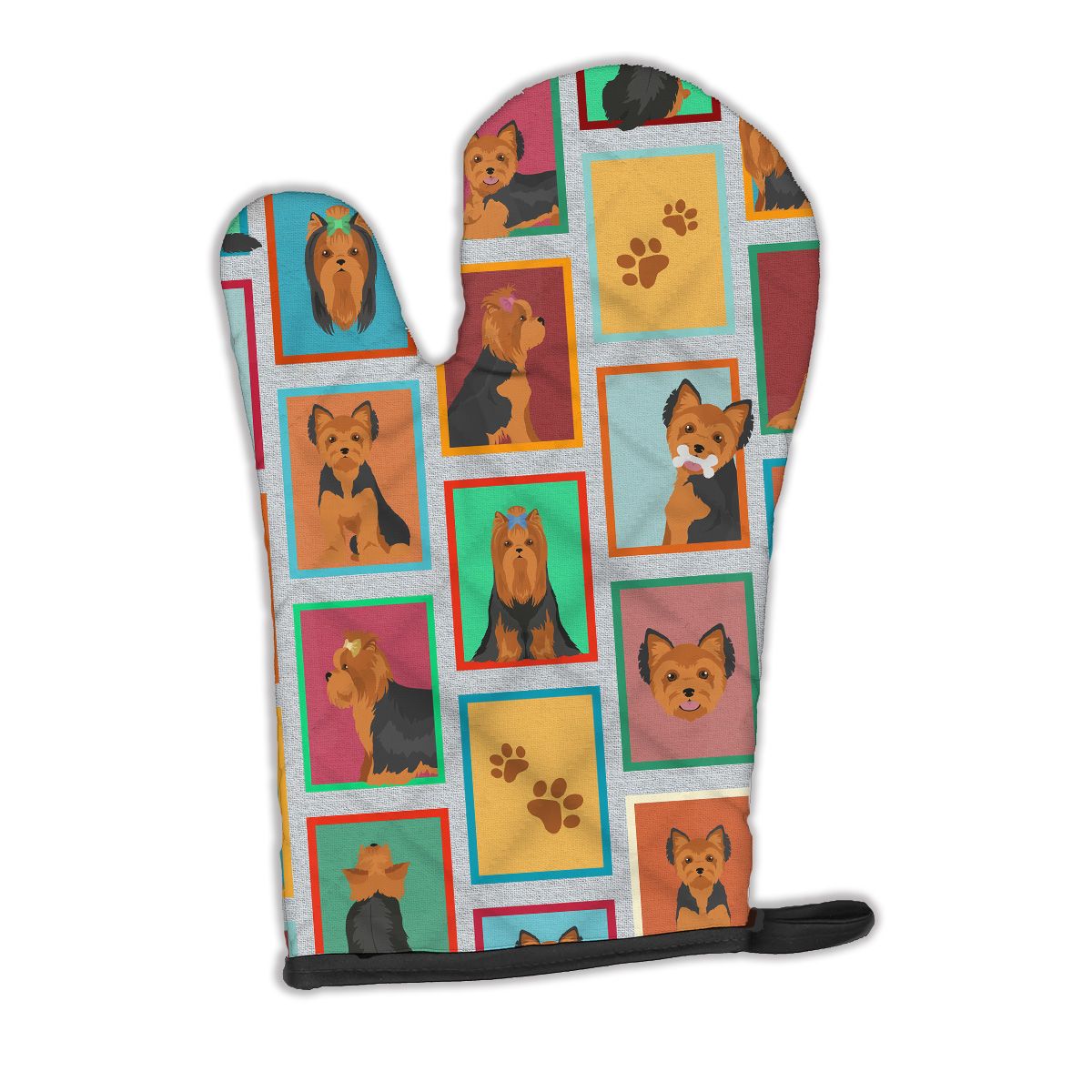 Lots of Black and Tan Yorkie Oven Mitt Heat Resistant Thick Oven Mitt for Hot Pans and Oven, Kitchen Mitt Protect Hands, Cooking Baking Glove