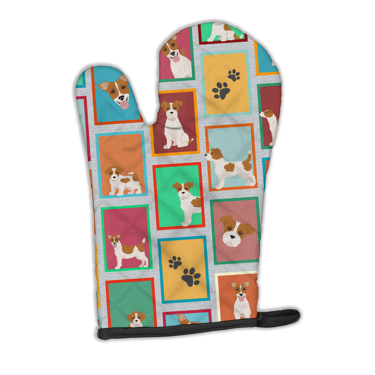 Lots of Red and White Jack Russell Terrier Oven Mitt Heat Resistant Thick Oven Mitt for Hot Pans and Oven, Kitchen Mitt Protect Hands, Cooking Baking Glove