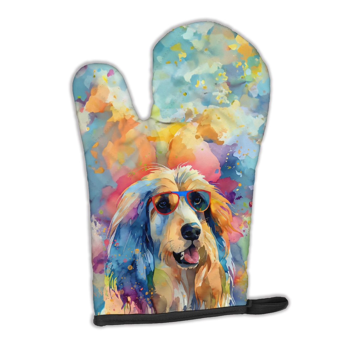 Afghan Hound Hippie Dawg Oven Mitt Heat Resistant Thick Oven Mitt for Hot Pans and Oven, Kitchen Mitt Protect Hands, Cooking Baking Glove