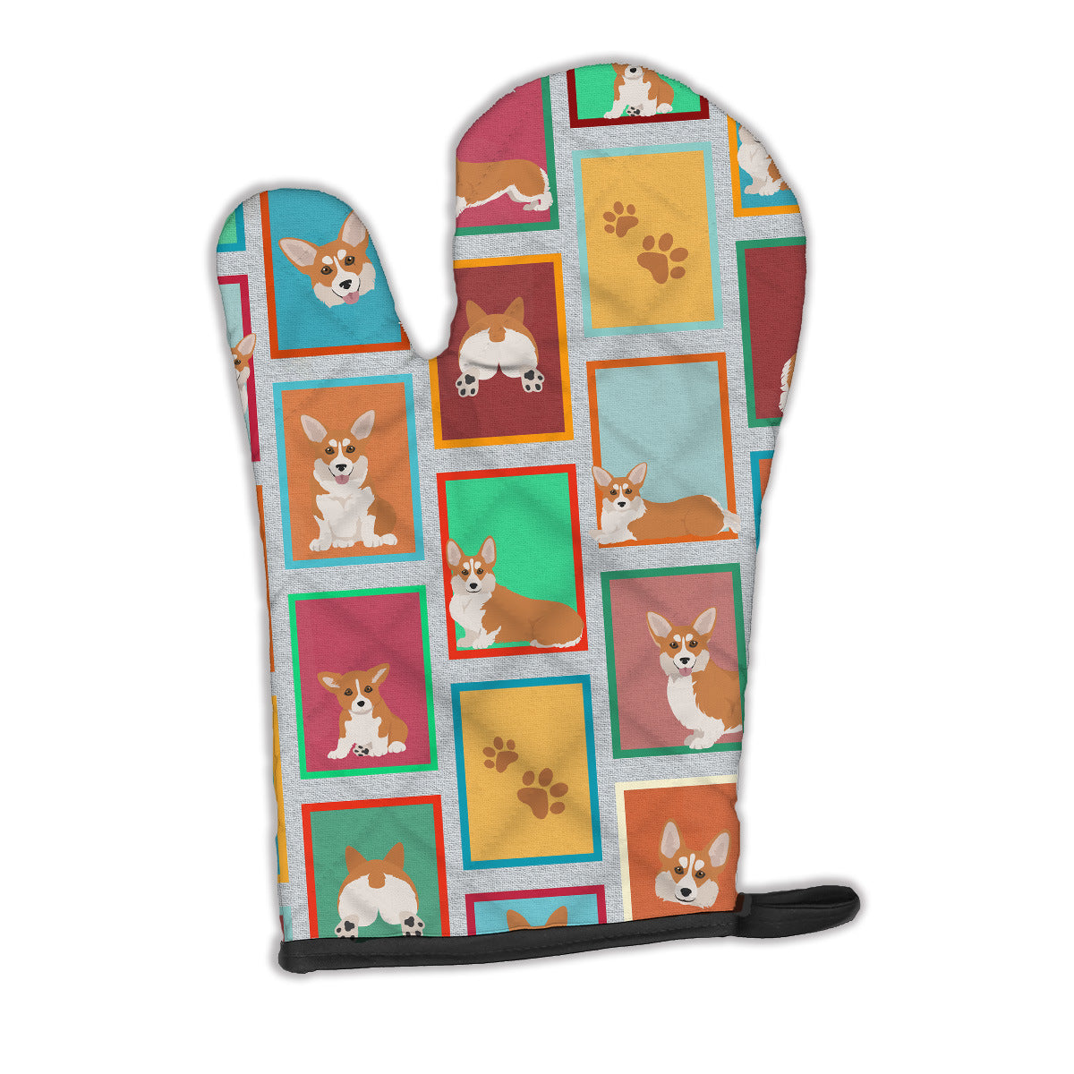 Lots of Red and White Pembroke Corgi Oven Mitt Heat Resistant Thick Oven Mitt for Hot Pans and Oven, Kitchen Mitt Protect Hands, Cooking Baking Glove