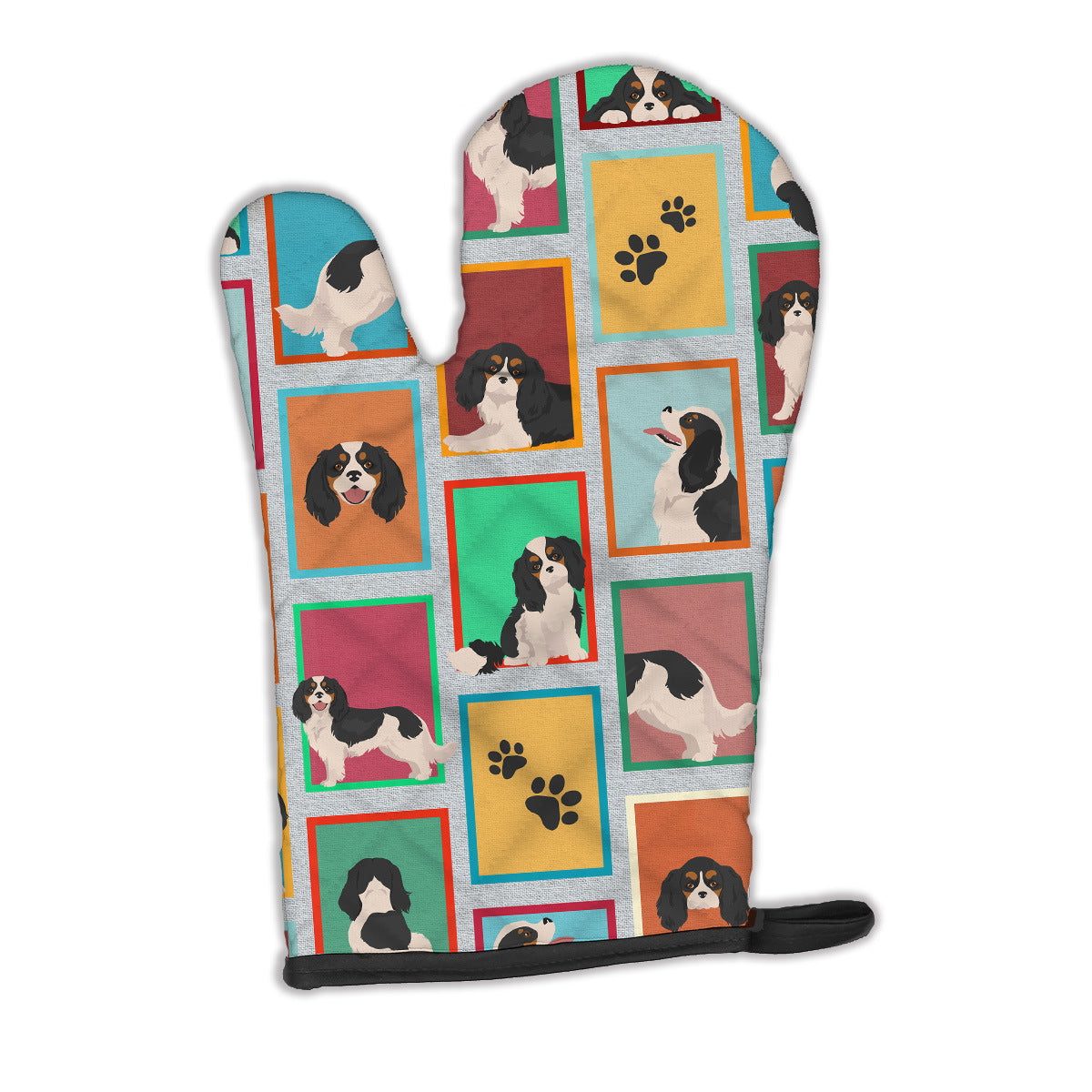 Lots of Tricolor Cavalier Spaniel Oven Mitt Heat Resistant Thick Oven Mitt for Hot Pans and Oven, Kitchen Mitt Protect Hands, Cooking Baking Glove