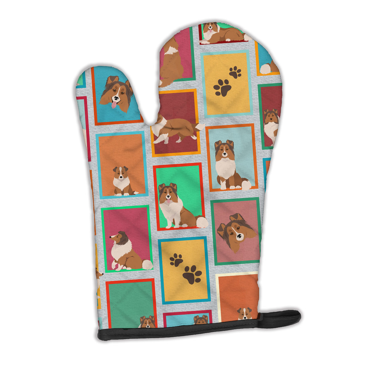 Lots of Sheltie Oven Mitt Heat Resistant Thick Oven Mitt for Hot Pans and Oven, Kitchen Mitt Protect Hands, Cooking Baking Glove