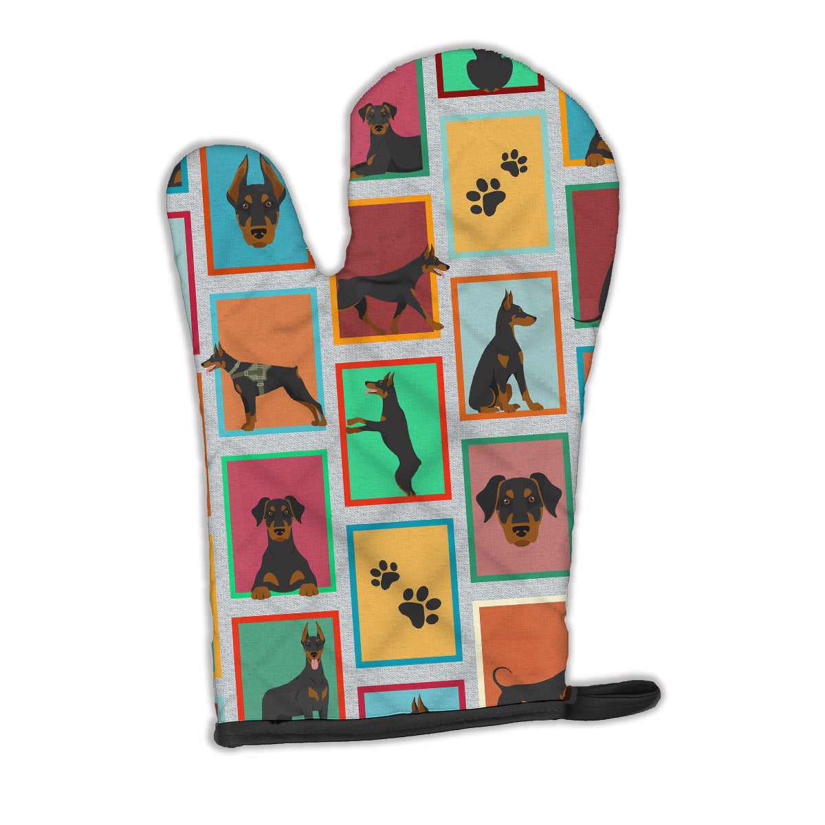 Lots of Doberman Pinscher Oven Mitt Heat Resistant Thick Oven Mitt for Hot Pans and Oven, Kitchen Mitt Protect Hands, Cooking Baking Glove