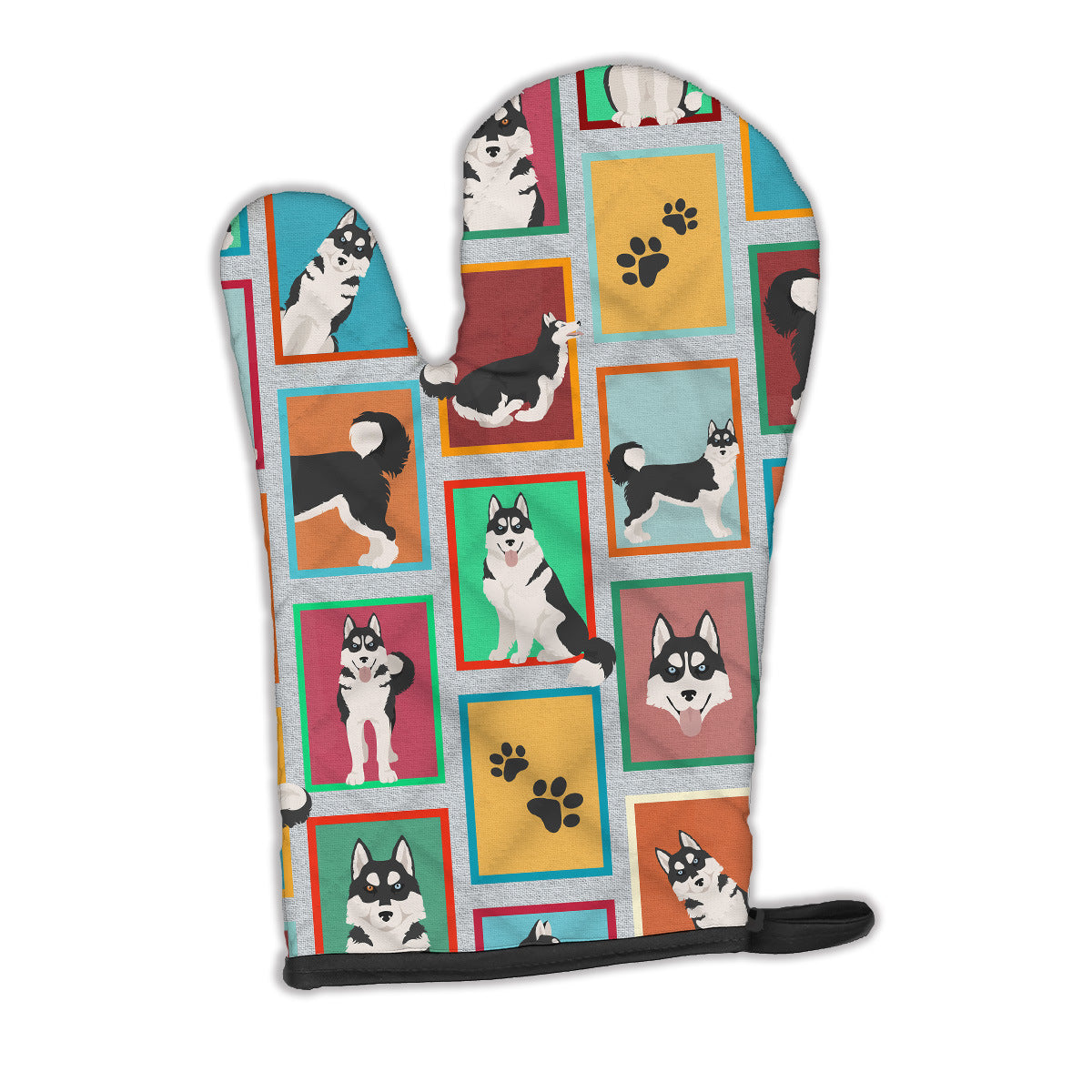 Lots of Siberian Husky Oven Mitt Heat Resistant Thick Oven Mitt for Hot Pans and Oven, Kitchen Mitt Protect Hands, Cooking Baking Glove