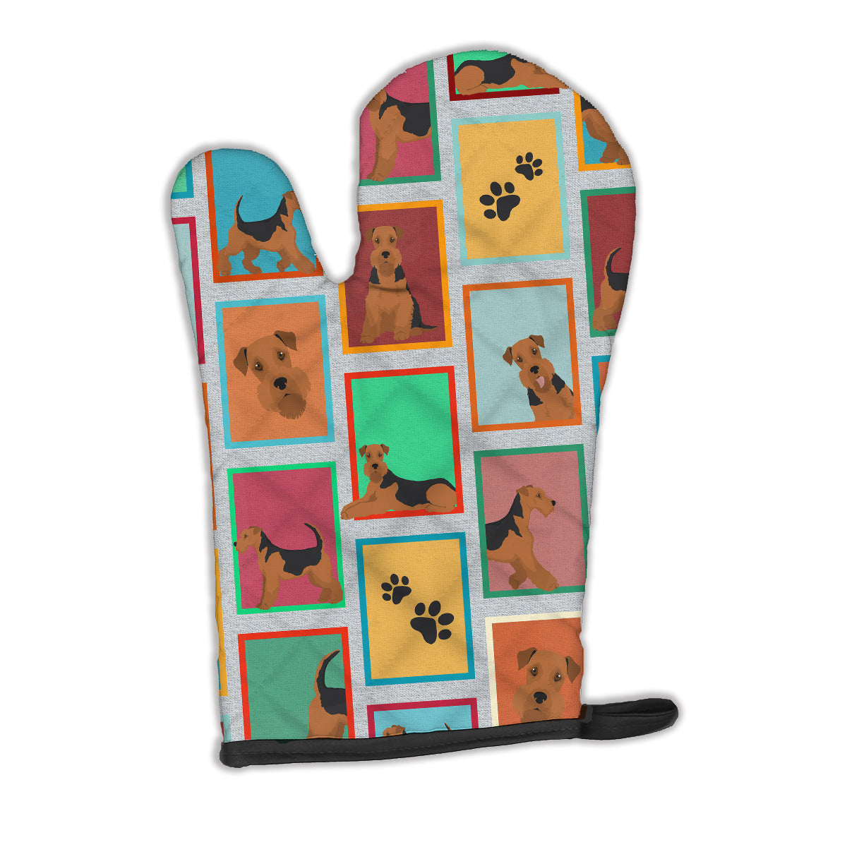 Lots of Airedale Terrier Oven Mitt Heat Resistant Thick Oven Mitt for Hot Pans and Oven, Kitchen Mitt Protect Hands, Cooking Baking Glove