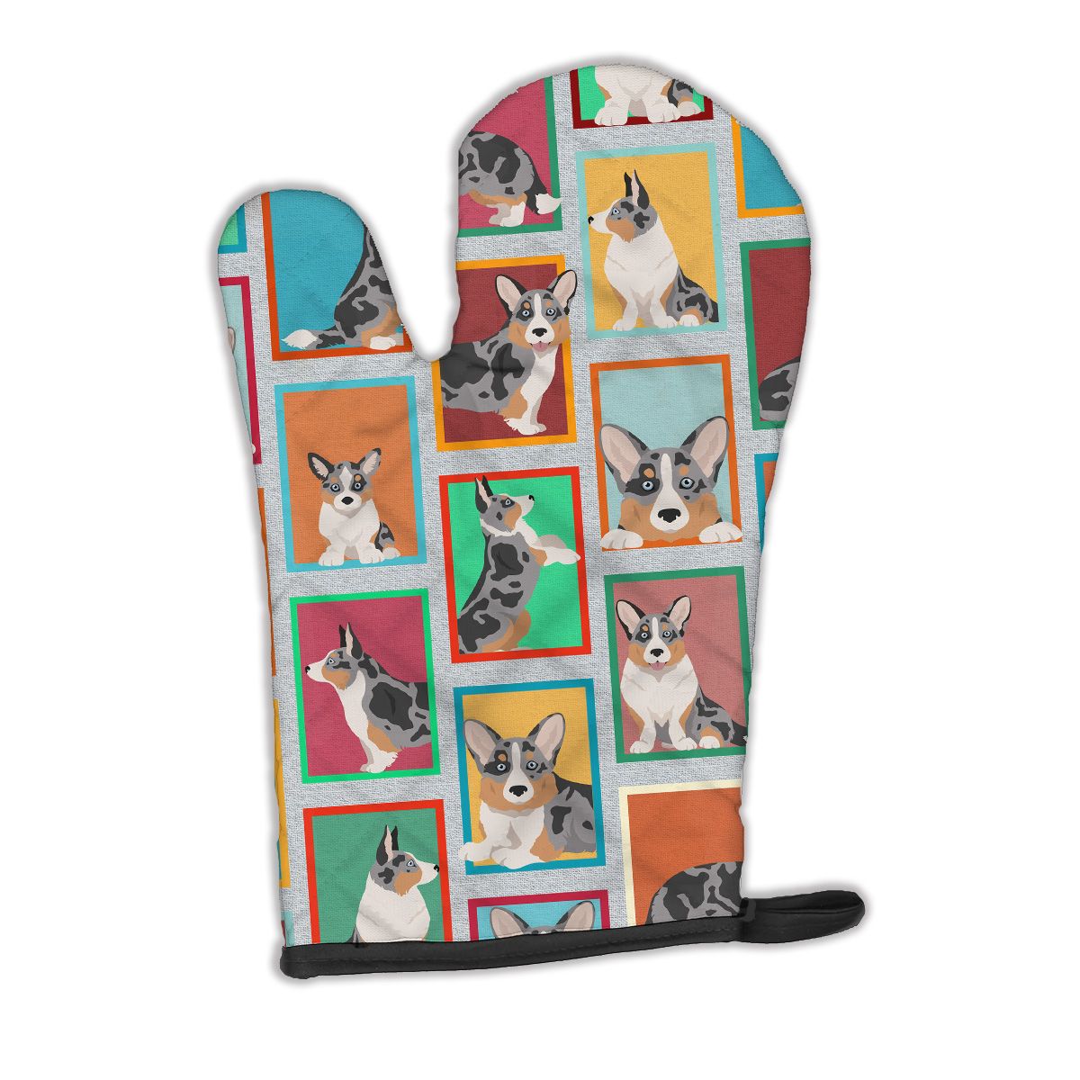 Lots of Blue Merle Welsh Cardigan Corgi Oven Mitt Heat Resistant Thick Oven Mitt for Hot Pans and Oven, Kitchen Mitt Protect Hands, Cooking Baking Glove