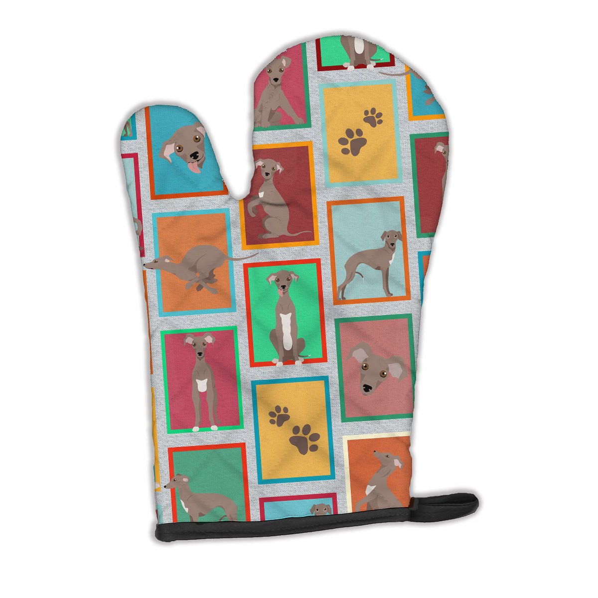 Lots of Fawn Italian Greyhound Oven Mitt Heat Resistant Thick Oven Mitt for Hot Pans and Oven, Kitchen Mitt Protect Hands, Cooking Baking Glove