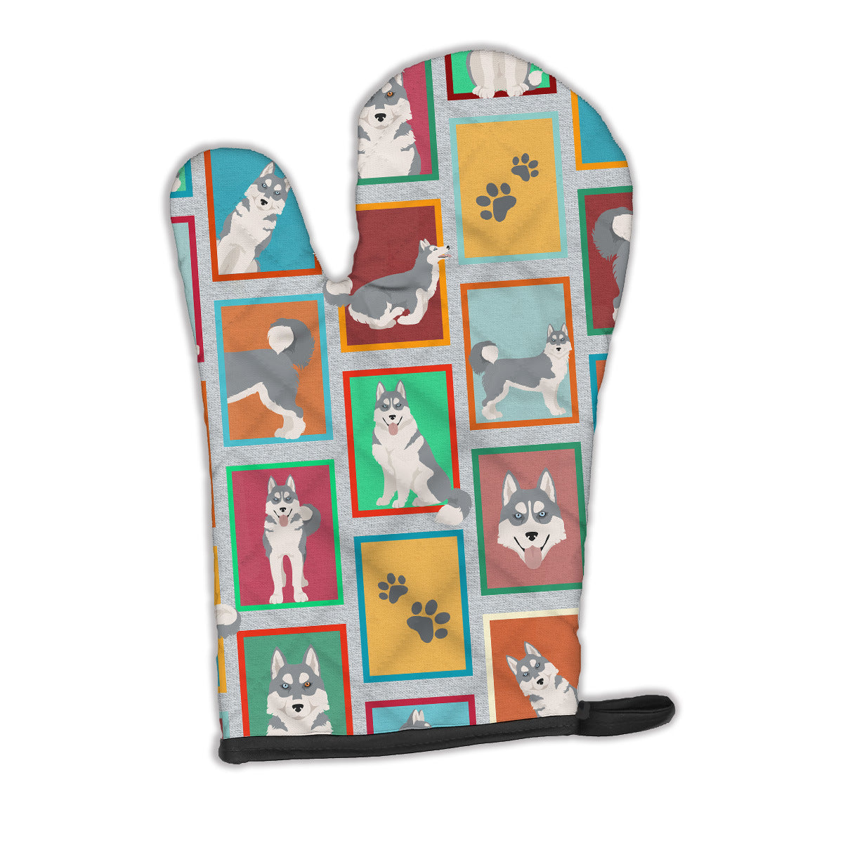 Lots of Grey Siberian Husky Oven Mitt Heat Resistant Thick Oven Mitt for Hot Pans and Oven, Kitchen Mitt Protect Hands, Cooking Baking Glove