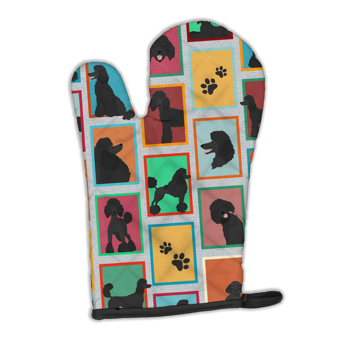 Lots of Black Standard Poodle Oven Mitt Heat Resistant Thick Oven Mitt for Hot Pans and Oven, Kitchen Mitt Protect Hands, Cooking Baking Glove