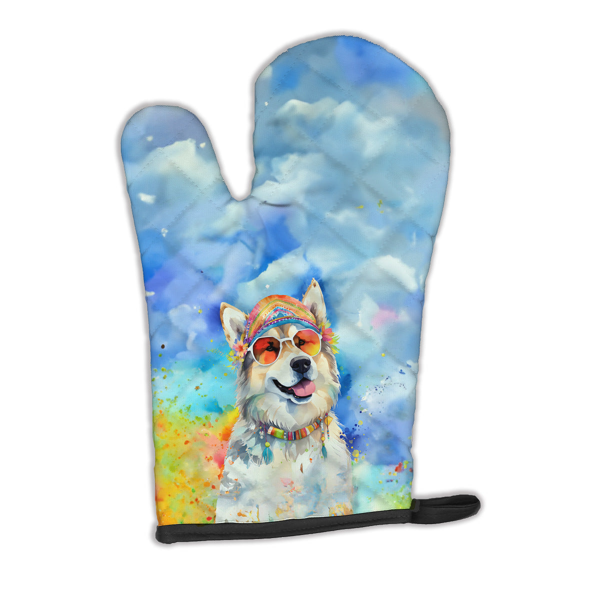 Alaskan Malamute Hippie Dawg Oven Mitt Heat Resistant Thick Oven Mitt for Hot Pans and Oven, Kitchen Mitt Protect Hands, Cooking Baking Glove