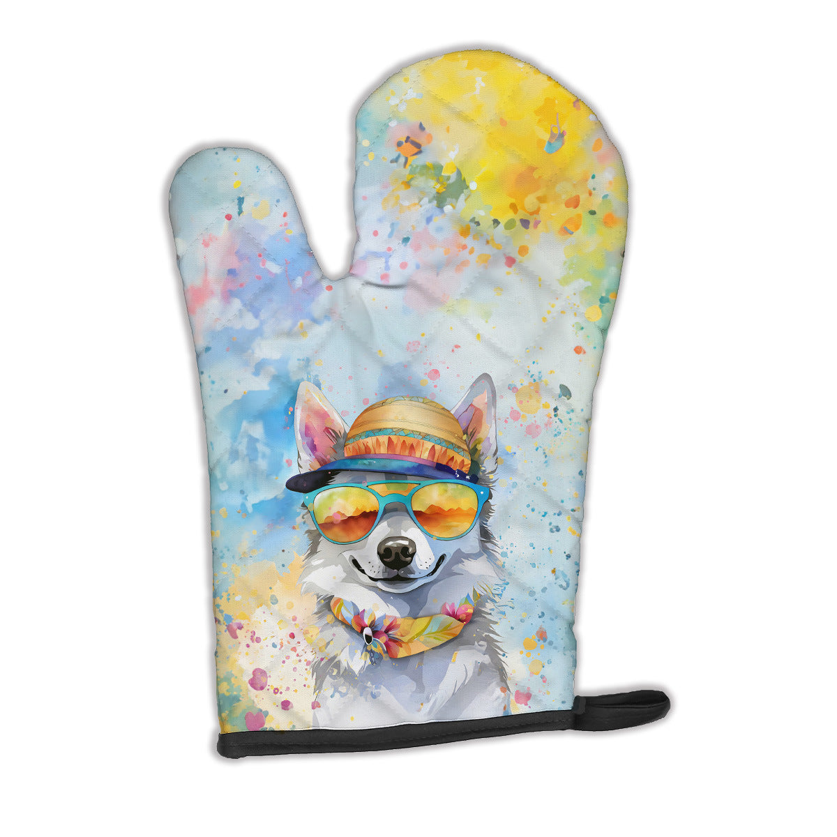 Alaskan Klee Kai Hippie Dawg Oven Mitt Heat Resistant Thick Oven Mitt for Hot Pans and Oven, Kitchen Mitt Protect Hands, Cooking Baking Glove