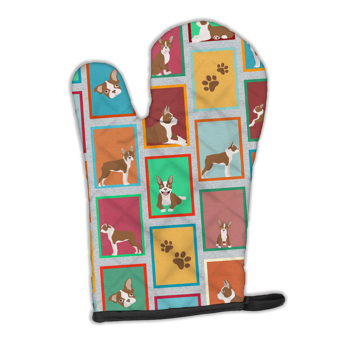 Lots of Red Boston Terrier Oven Mitt Heat Resistant Thick Oven Mitt for Hot Pans and Oven, Kitchen Mitt Protect Hands, Cooking Baking Glove