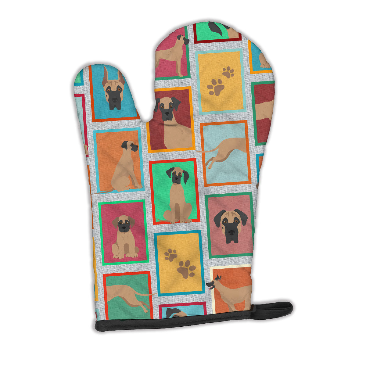 Lots of Fawn Great Dane Oven Mitt Heat Resistant Thick Oven Mitt for Hot Pans and Oven, Kitchen Mitt Protect Hands, Cooking Baking Glove