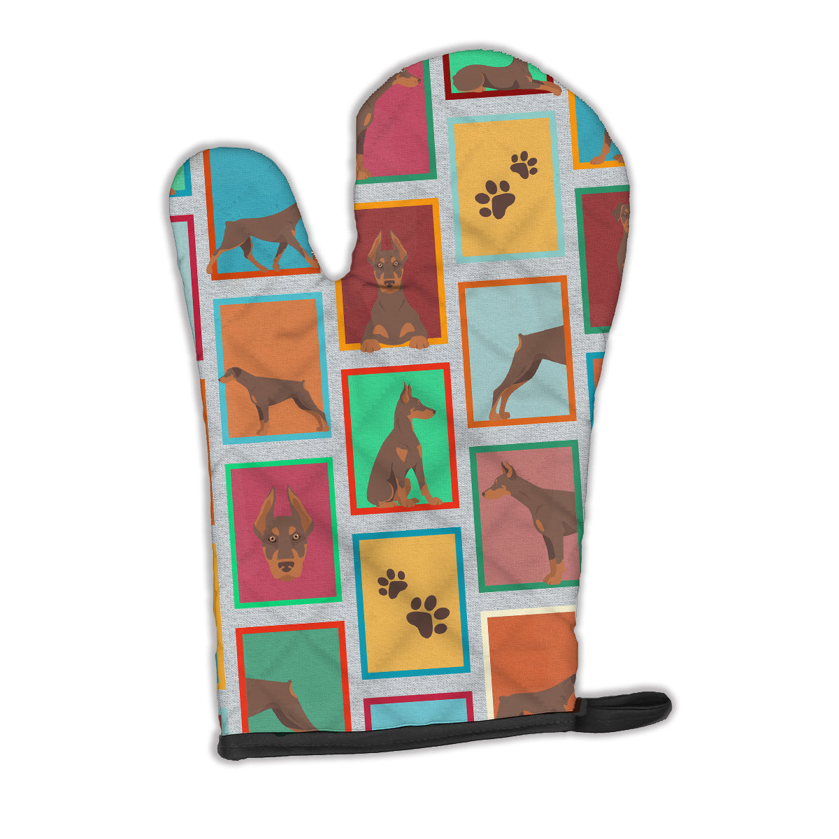 Lots of Red Doberman Pinscher Oven Mitt Heat Resistant Thick Oven Mitt for Hot Pans and Oven, Kitchen Mitt Protect Hands, Cooking Baking Glove