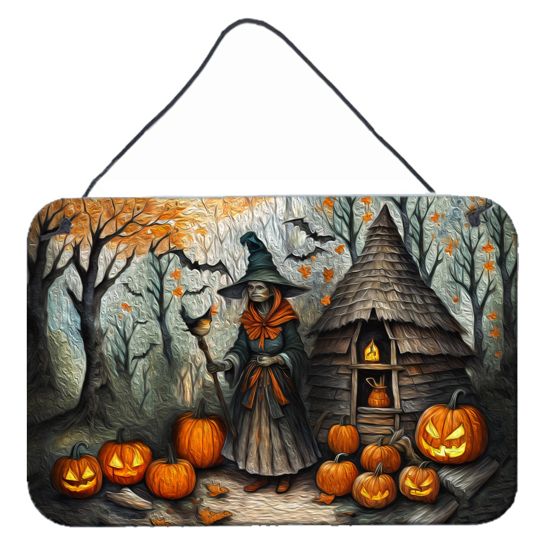 NEW Slavic Witch Spooky Halloween Wall or Door Hanging Prints Aluminum Metal Sign Kitchen Wall Bar Bathroom Plaque Home Decor, 8HX12W, Multicolor