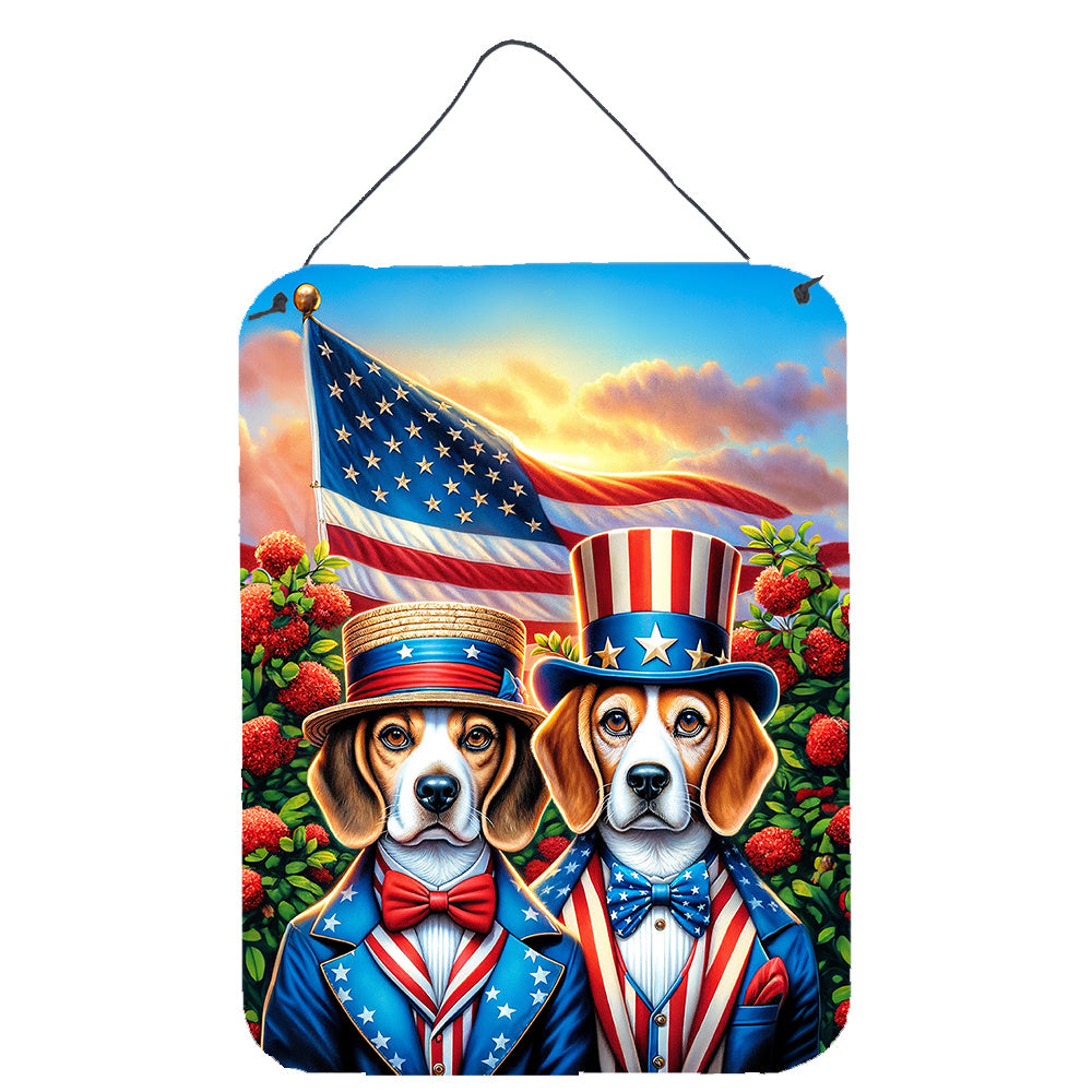 NEW All American Beagle Wall or Door Hanging Prints Aluminum Metal Sign Kitchen Wall Bar Bathroom Plaque Home Decor Front Door Plaque, 12x16, Multicolor