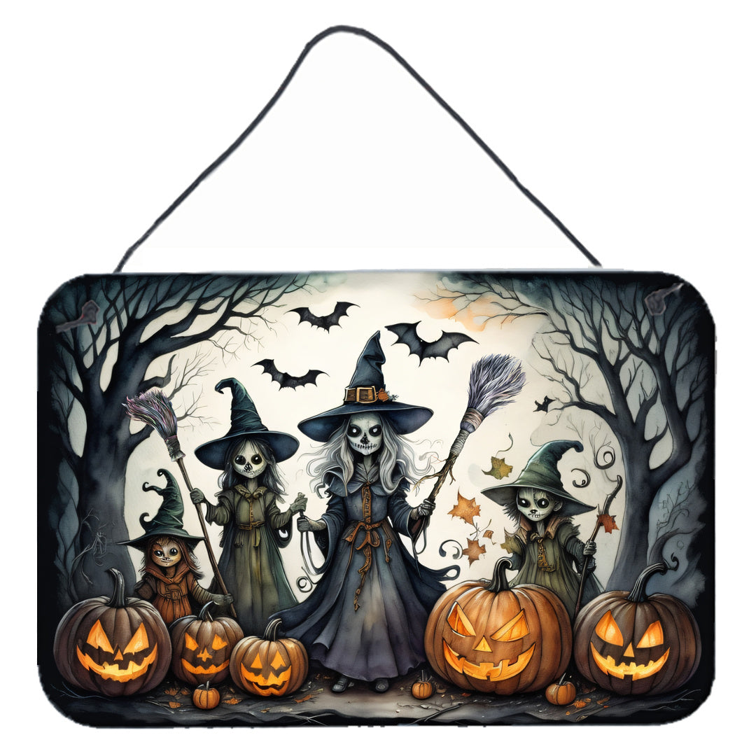 NEW Witches Spooky Halloween Wall or Door Hanging Prints Aluminum Metal Sign Kitchen Wall Bar Bathroom Plaque Home Decor, 8HX12W, Multicolor