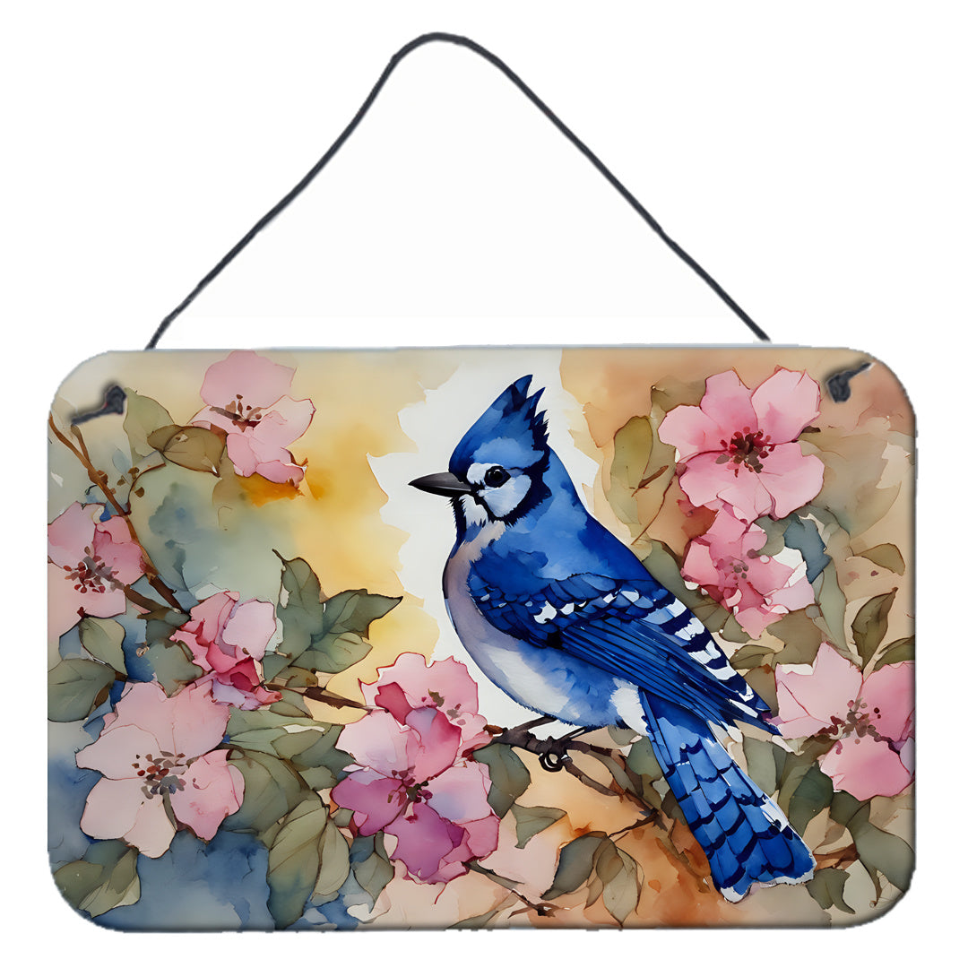 NEW Blue Jay Wall or Door Hanging Prints Aluminum Metal Sign Kitchen Wall Bar Bathroom Plaque Home Decor, 8HX12W, Multicolor