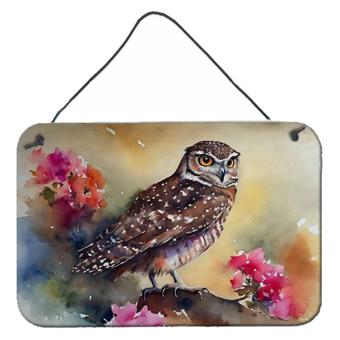 NEW Burrowing Owl Wall or Door Hanging Prints Aluminum Metal Sign Kitchen Wall Bar Bathroom Plaque Home Decor, 8HX12W, Multicolor