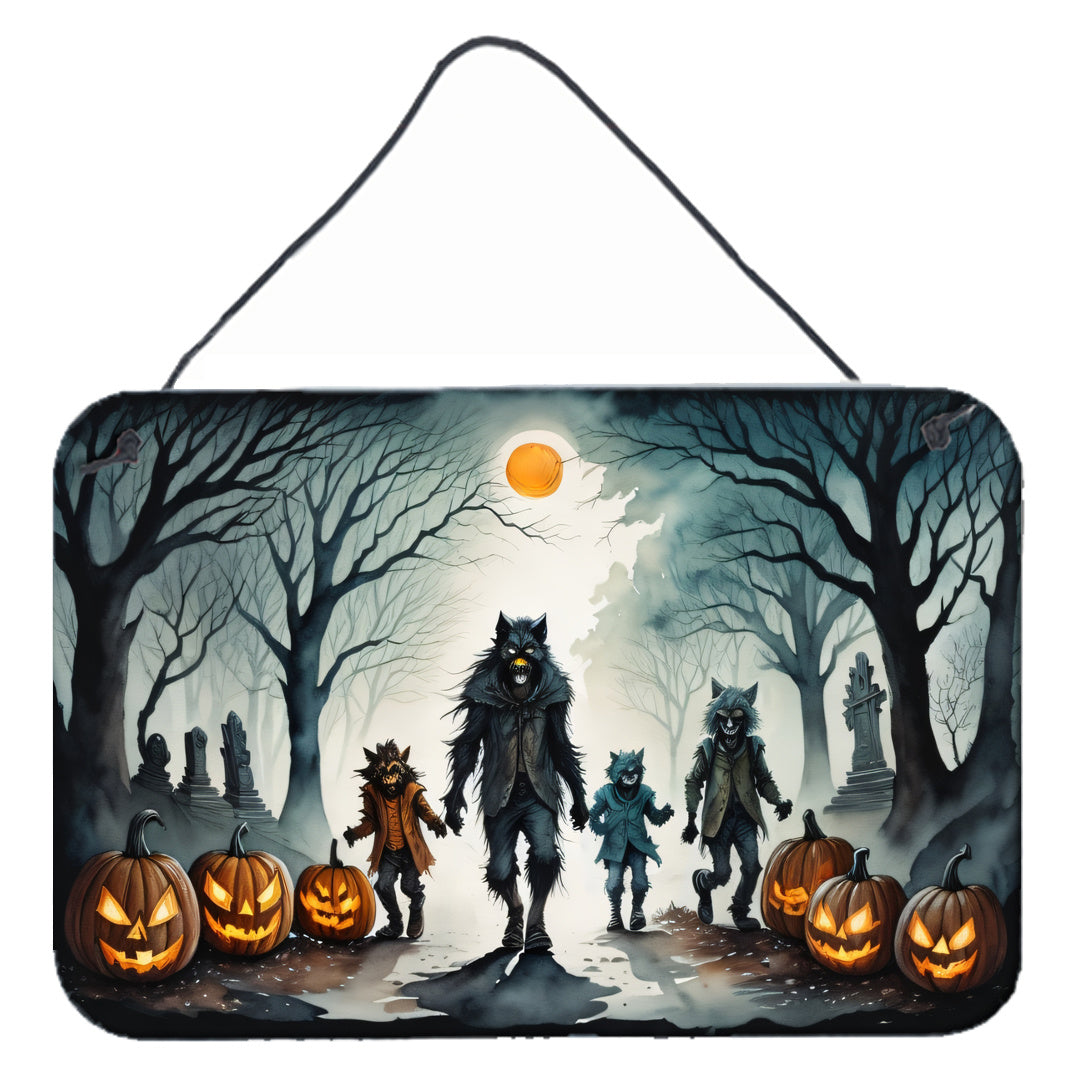 NEW Werewolves Spooky Halloween Wall or Door Hanging Prints Aluminum Metal Sign Kitchen Wall Bar Bathroom Plaque Home Decor, 8HX12W, Multicolor
