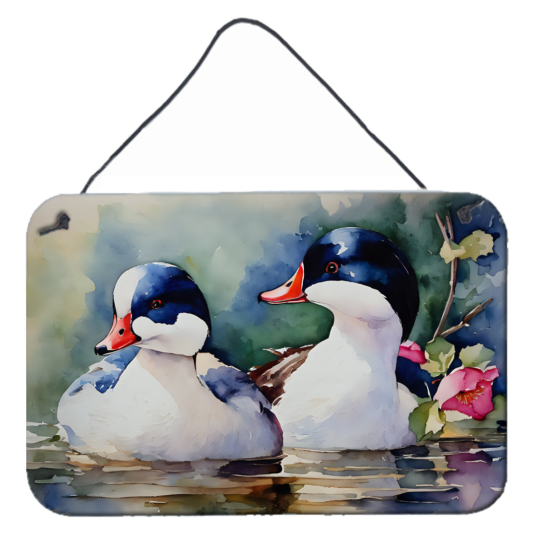 NEW Bufflehead Wall or Door Hanging Prints Aluminum Metal Sign Kitchen Wall Bar Bathroom Plaque Home Decor, 8HX12W, Multicolor