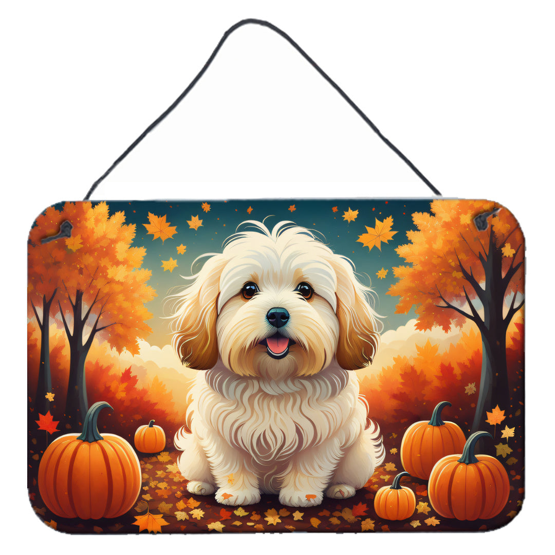 NEW Coton De Tulear Fall Wall or Door Hanging Prints Aluminum Metal Sign Kitchen Wall Bar Bathroom Plaque Home Decor, 8HX12W, Multicolor