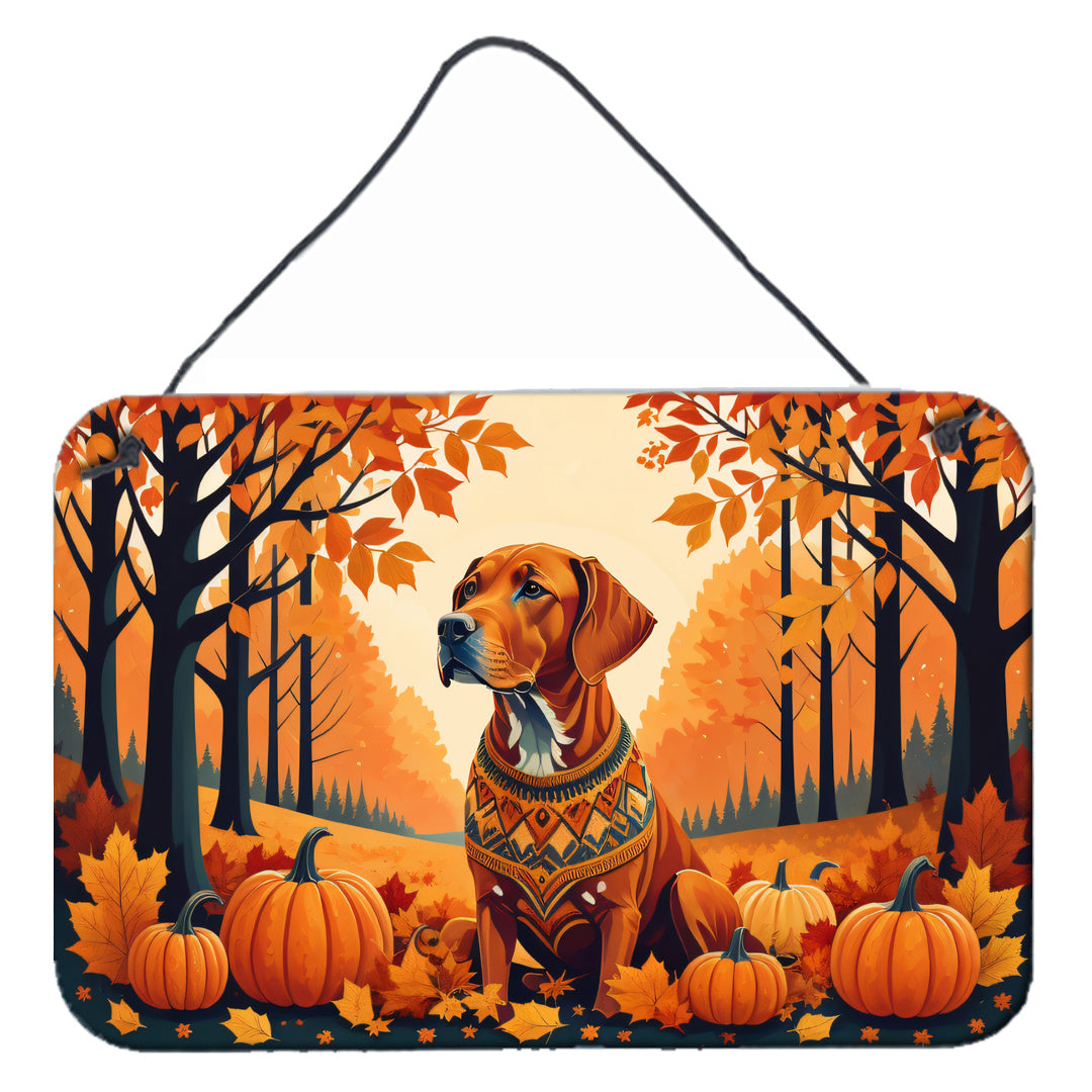 NEW Vizsla Fall Wall or Door Hanging Prints Aluminum Metal Sign Kitchen Wall Bar Bathroom Plaque Home Decor, 8HX12W, Multicolor