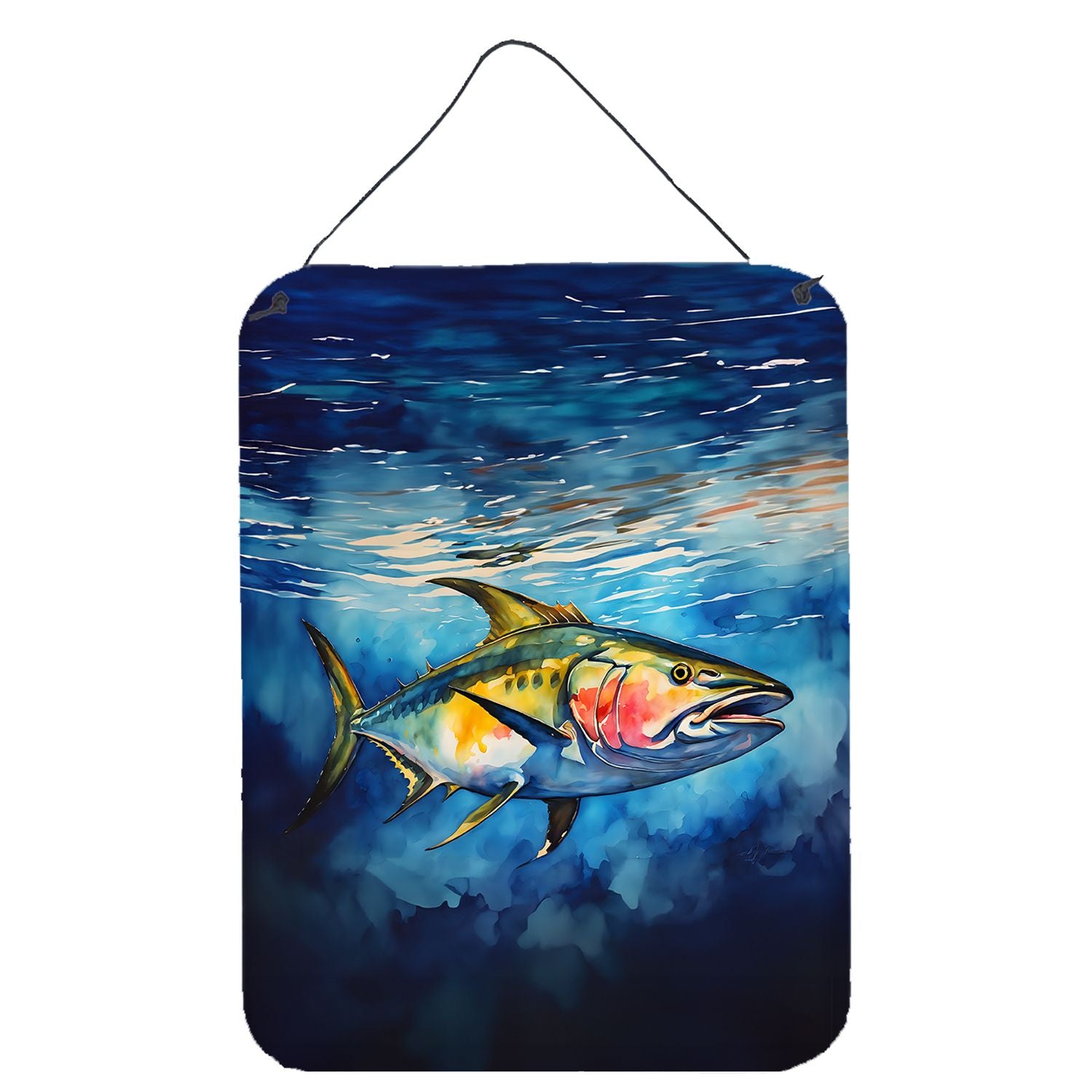 NEW Yellowfin Tuna Wall or Door Hanging Prints Aluminum Metal Sign Kitchen Wall Bar Bathroom Plaque Home Decor Front Door Plaque, 12x16, Multicolor