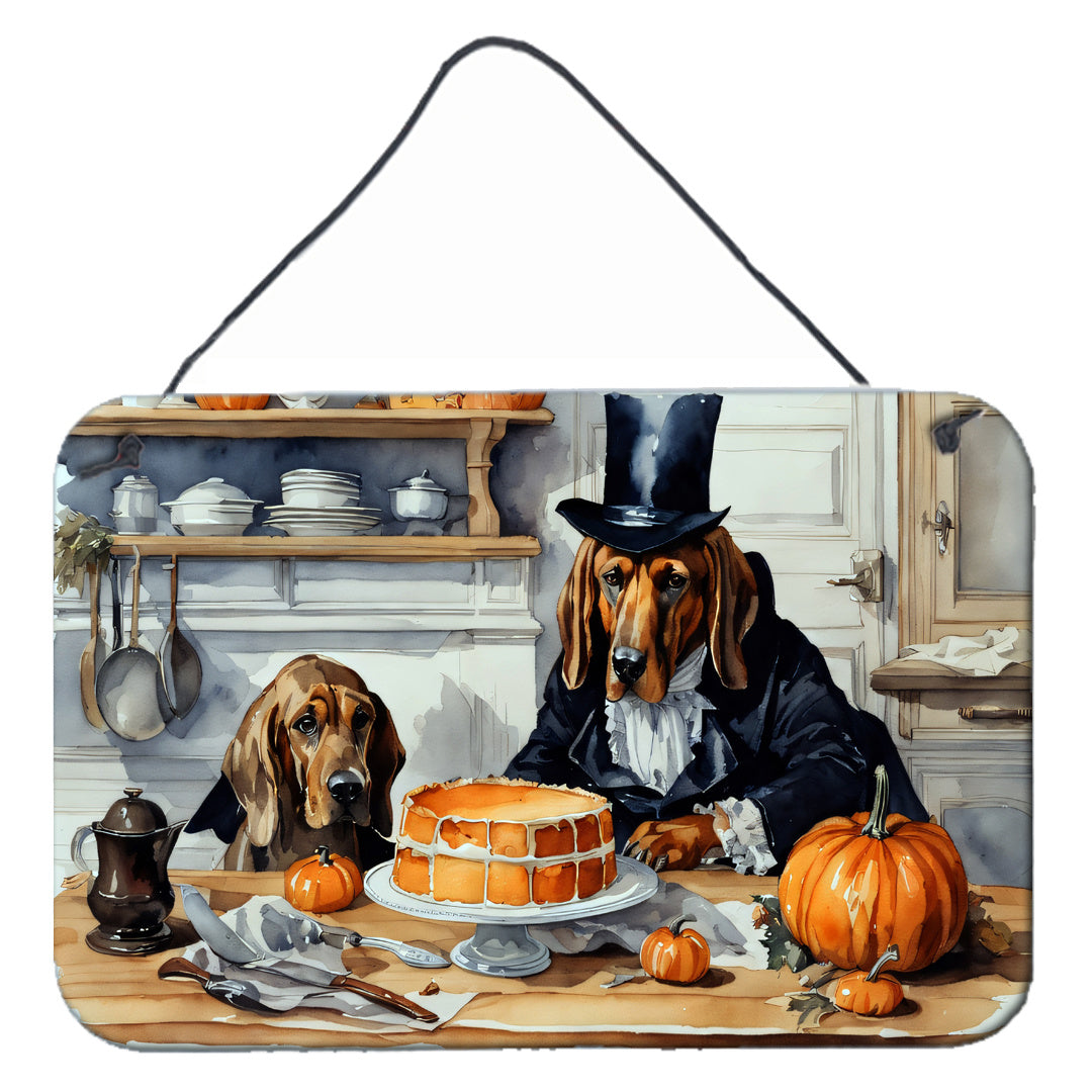 NEW Bloodhound Fall Kitchen Pumpkins Wall or Door Hanging Prints Aluminum Metal Sign Kitchen Wall Bar Bathroom Plaque Home Decor, 8HX12W, Multicolor