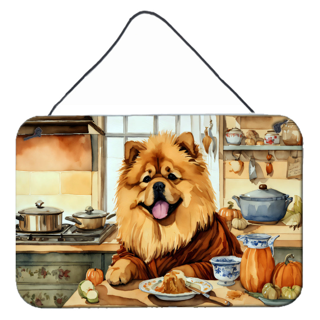 NEW Chow Chow Fall Kitchen Pumpkins Wall or Door Hanging Prints Aluminum Metal Sign Kitchen Wall Bar Bathroom Plaque Home Decor, 8HX12W, Multicolor