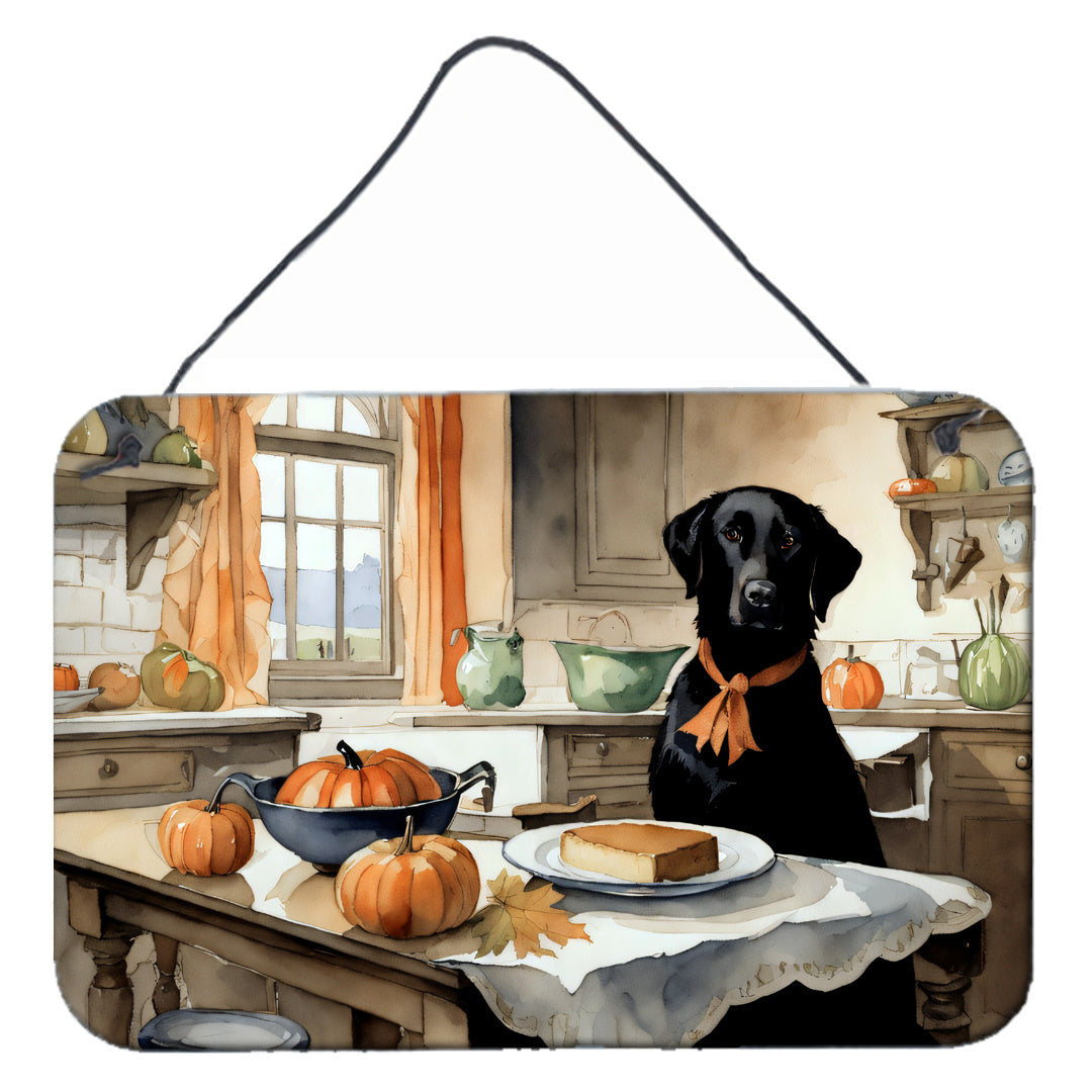 NEW Black Lab Fall Kitchen Pumpkins Wall or Door Hanging Prints Aluminum Metal Sign Kitchen Wall Bar Bathroom Plaque Home Decor, 8HX12W, Multicolor