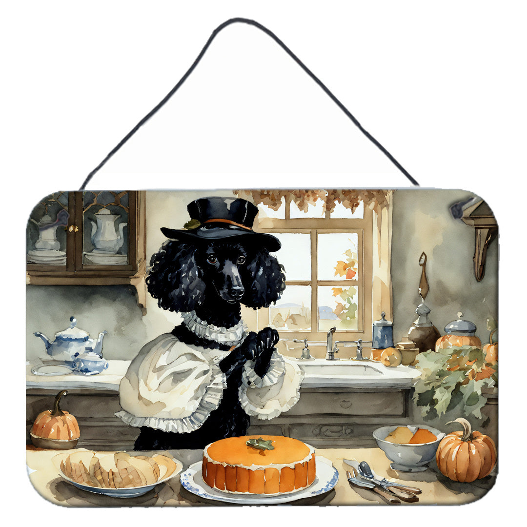 NEW Poodle Fall Kitchen Pumpkins Wall or Door Hanging Prints Aluminum Metal Sign Kitchen Wall Bar Bathroom Plaque Home Decor, 8HX12W, Multicolor