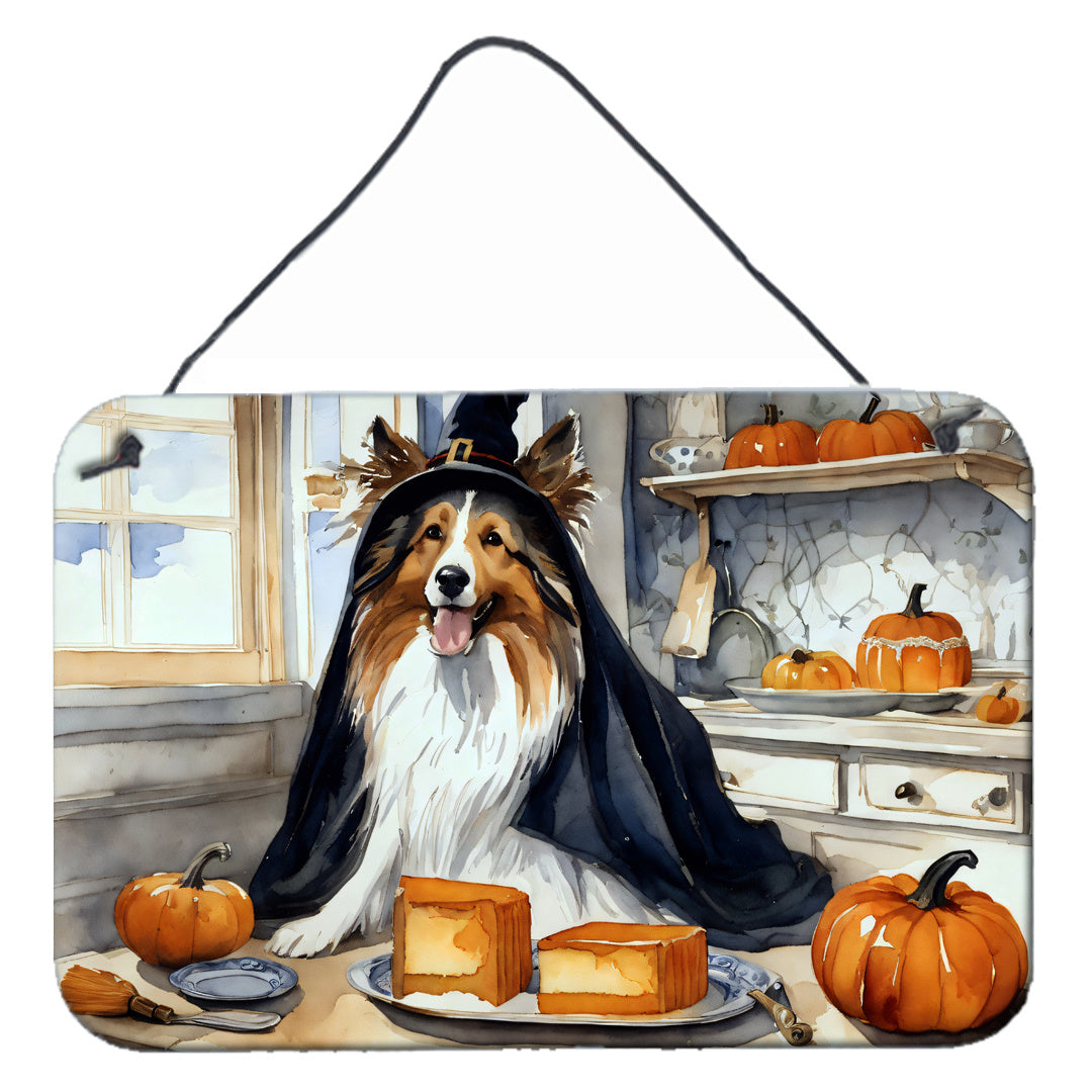 NEW Sheltie Fall Kitchen Pumpkins Wall or Door Hanging Prints Aluminum Metal Sign Kitchen Wall Bar Bathroom Plaque Home Decor, 8HX12W, Multicolor