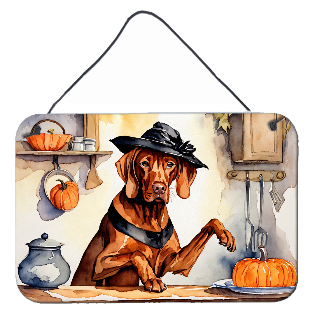 NEW Vizsla Fall Kitchen Pumpkins Wall or Door Hanging Prints Aluminum Metal Sign Kitchen Wall Bar Bathroom Plaque Home Decor, 8HX12W, Multicolor