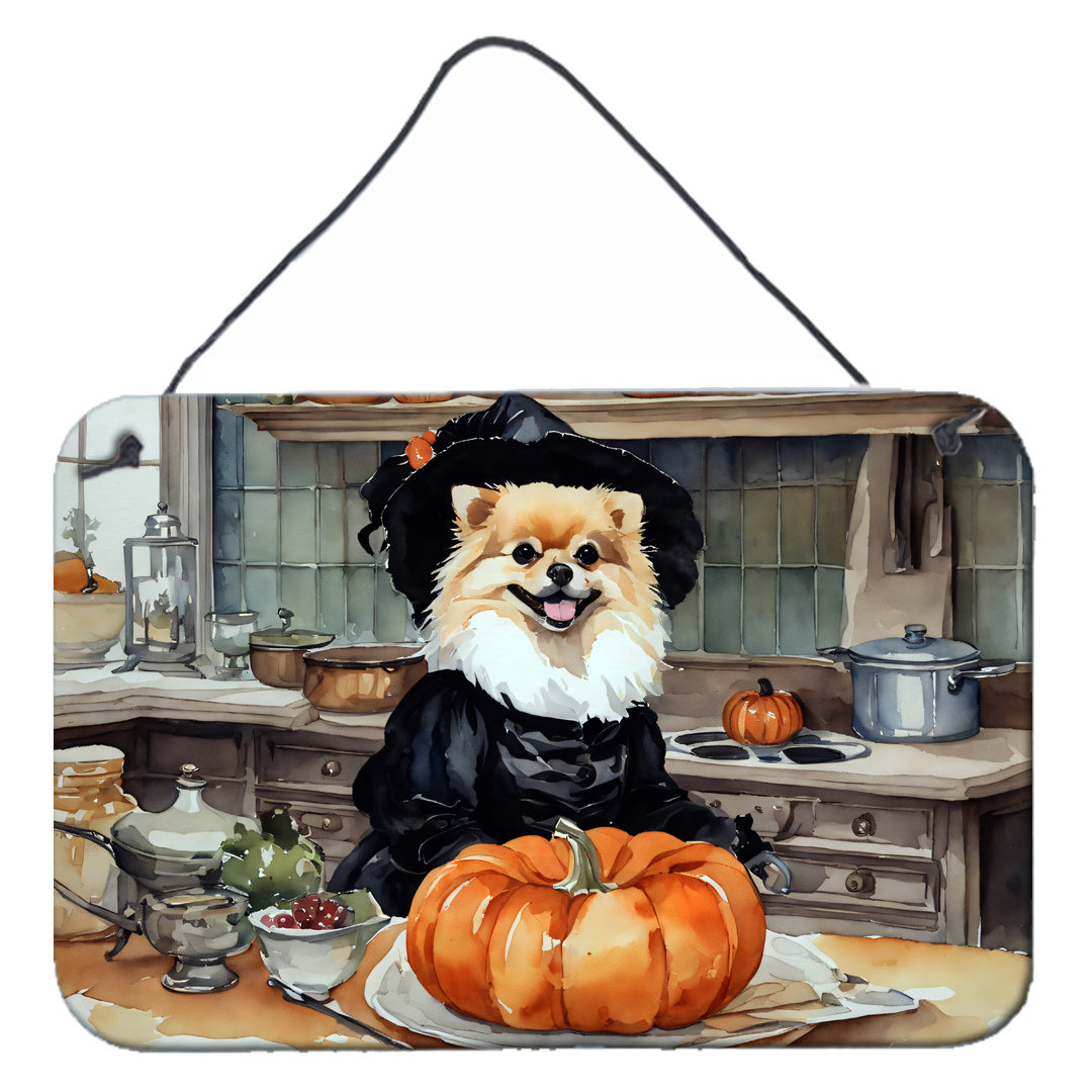 NEW Pomeranian Fall Kitchen Pumpkins Wall or Door Hanging Prints Aluminum Metal Sign Kitchen Wall Bar Bathroom Plaque Home Decor, 8HX12W, Multicolor