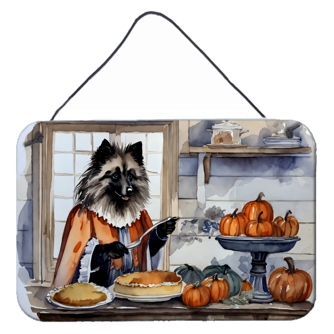 NEW Keeshond Fall Kitchen Pumpkins Wall or Door Hanging Prints Aluminum Metal Sign Kitchen Wall Bar Bathroom Plaque Home Decor, 8HX12W, Multicolor