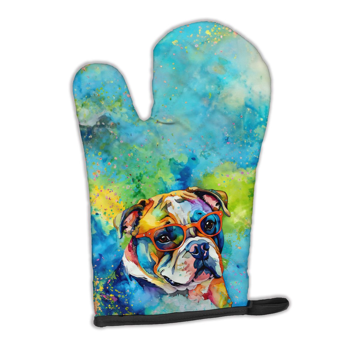 English Bulldog Hippie Dawg Oven Mitt Heat Resistant Thick Oven Mitt for Hot Pans and Oven, Kitchen Mitt Protect Hands, Cooking Baking Glove