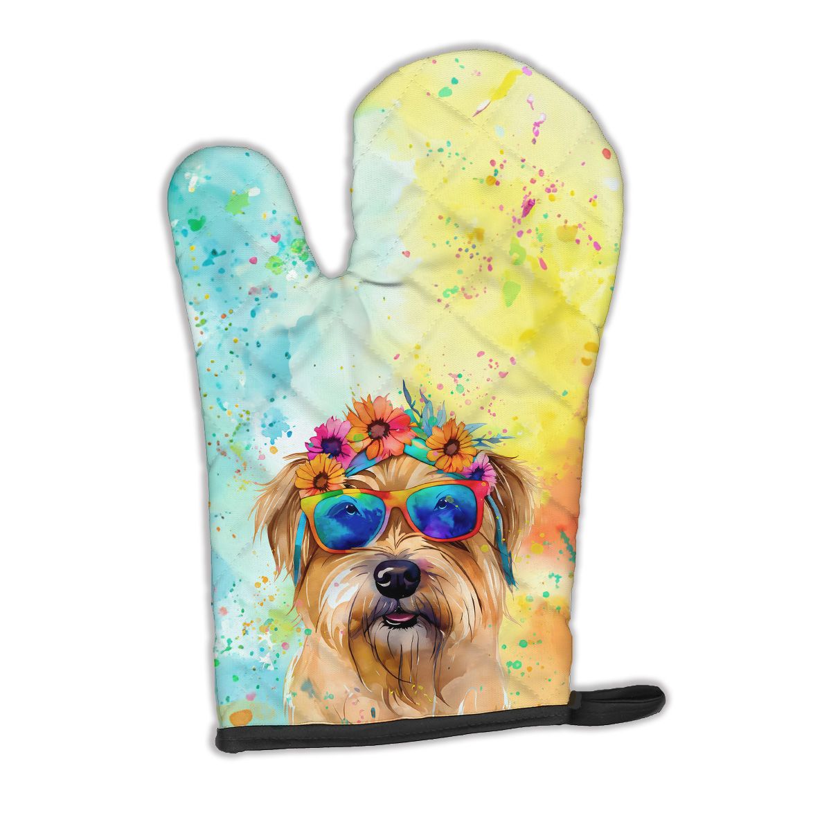 Cairn Terrier Hippie Dawg Oven Mitt Heat Resistant Thick Oven Mitt for Hot Pans and Oven, Kitchen Mitt Protect Hands, Cooking Baking Glove