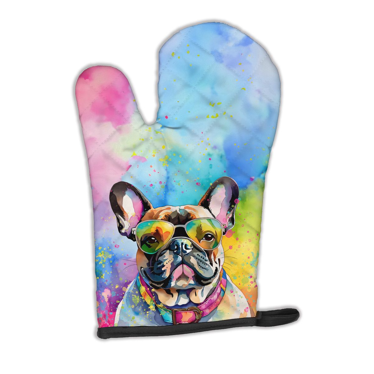 French Bulldog Hippie Dawg Oven Mitt Heat Resistant Thick Oven Mitt for Hot Pans and Oven, Kitchen Mitt Protect Hands, Cooking Baking Glove