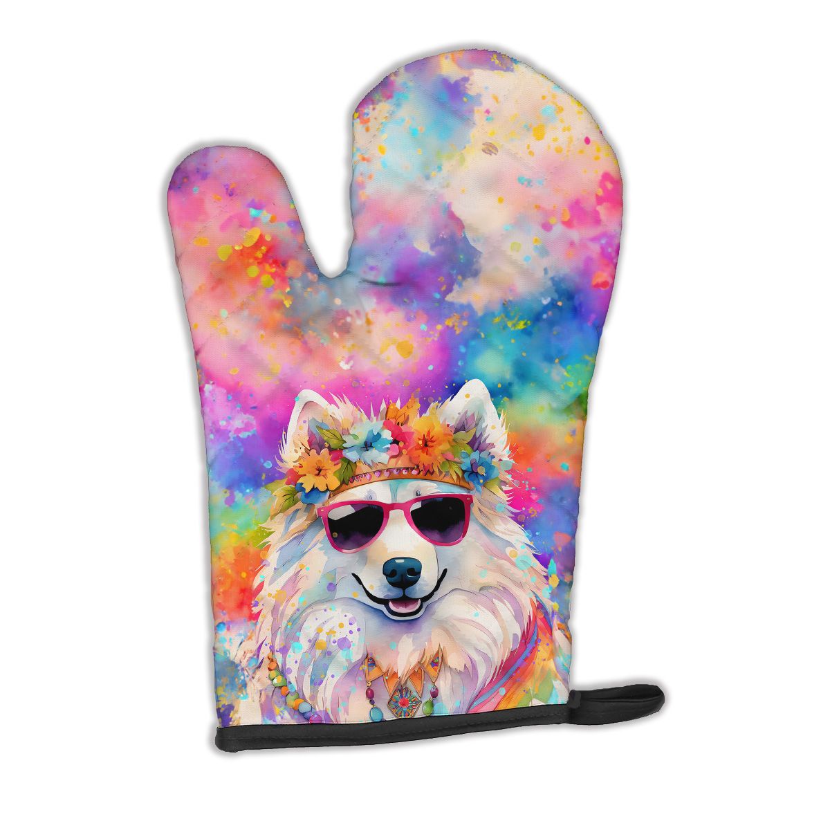 Samoyed Hippie Dawg Oven Mitt Heat Resistant Thick Oven Mitt for Hot Pans and Oven, Kitchen Mitt Protect Hands, Cooking Baking Glove